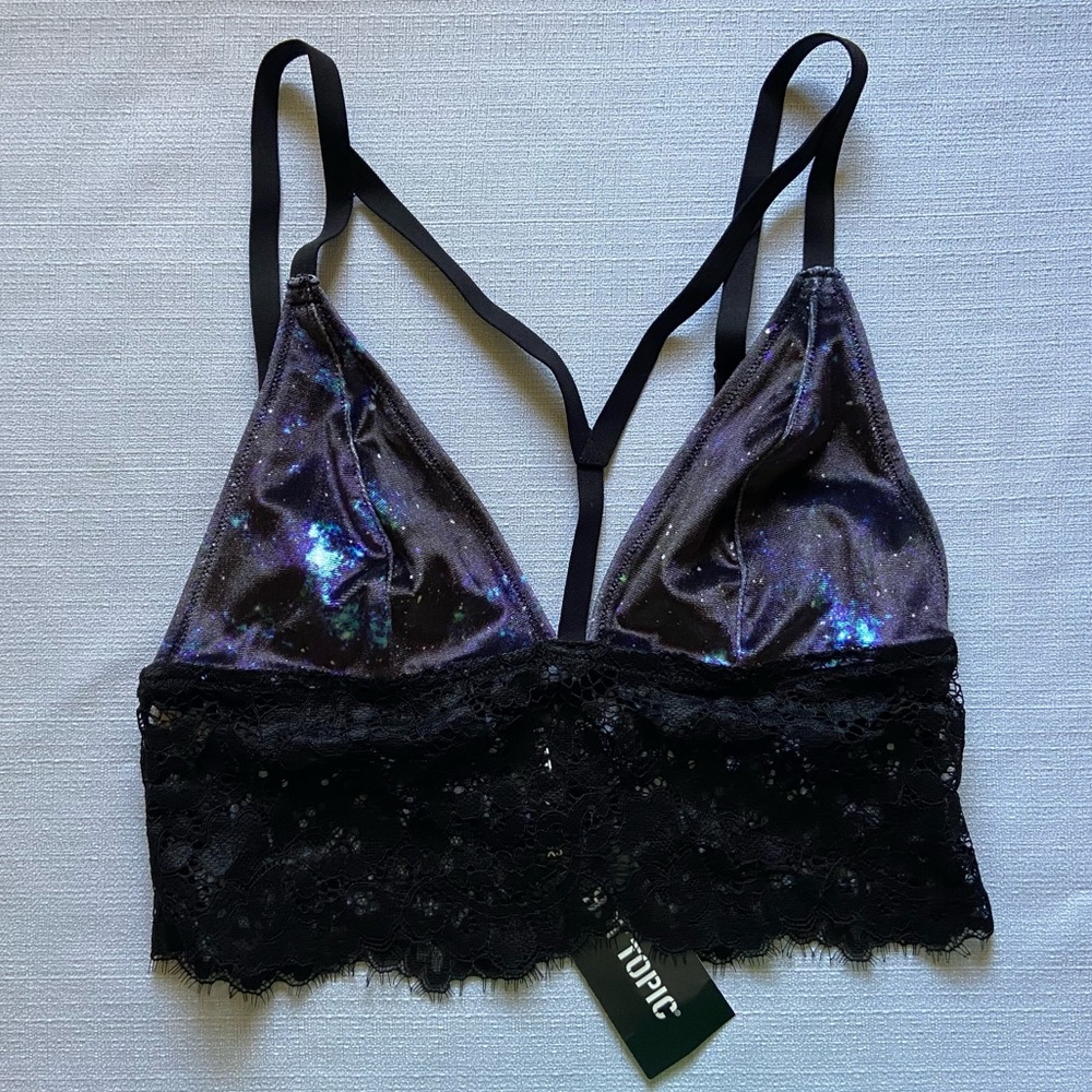 Hot Topic Galaxy Velvet Lace Bra